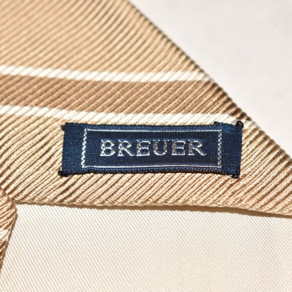 BREUER $89 Diagonal Stripe Silk Tie Gold/Brown OS One Size - Picture 3 of 3